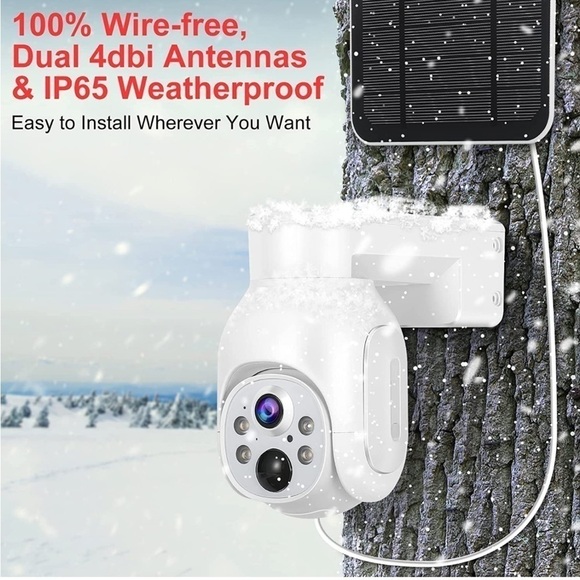 Brand New Wireless Outdoor Solar Powered Wi-Fi Security Camera w/ Recording - Picture 2 of 10